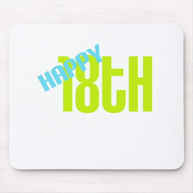 Cute, "Happy 18th Birthday" Mouse Pad (Front)