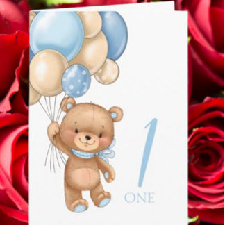 Cute Happy 1st Birthday Card