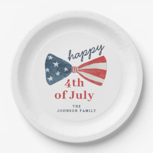 Cute Happy 4th of July Paper Plate