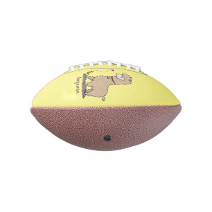 Cute happy alpaca with butterfly cartoon football