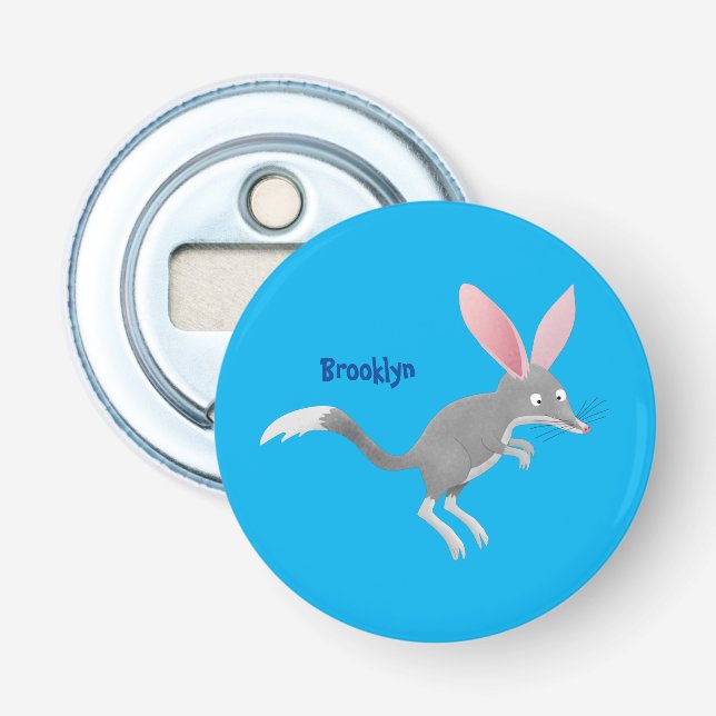 Cute happy Australian bilby cartoon Bottle Opener (Front)