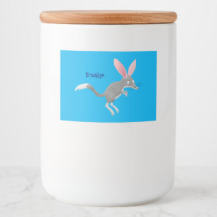 Cute happy Australian bilby cartoon Food Label