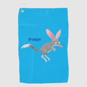 Cute happy Australian bilby cartoon Golf Towel