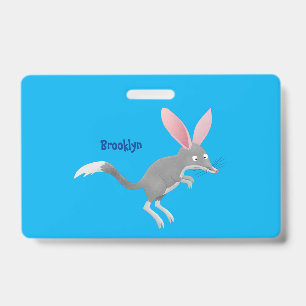 Cute happy Australian bilby cartoon ID Badge