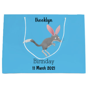 Cute happy Australian bilby cartoon Large Gift Bag