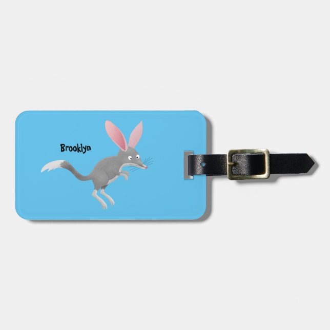 Cute happy Australian bilby cartoon Luggage Tag (Front Horizontal)
