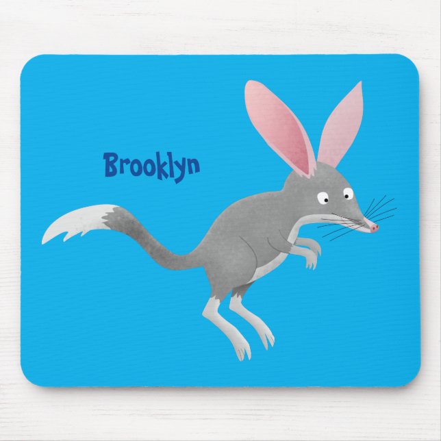 Cute happy Australian bilby cartoon Mouse Pad (Front)