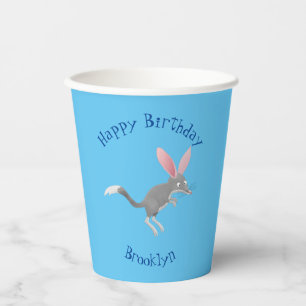 Cute happy Australian bilby cartoon Paper Cups