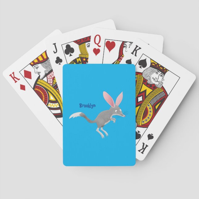 Cute happy Australian bilby cartoon Playing Cards (Back)