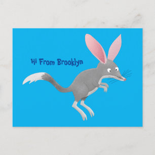 Cute happy Australian bilby cartoon Postcard
