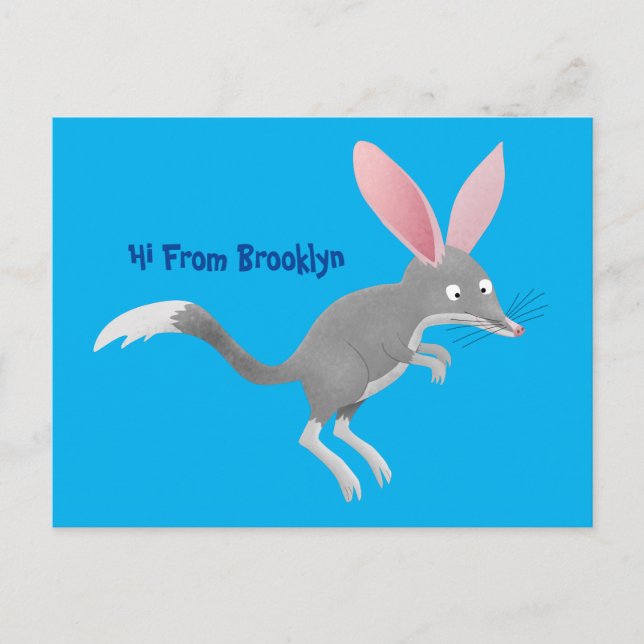 Cute happy Australian bilby cartoon Postcard (Front)