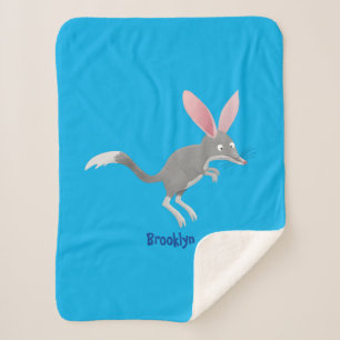 Cute happy Australian bilby cartoon  Sherpa Blanket
