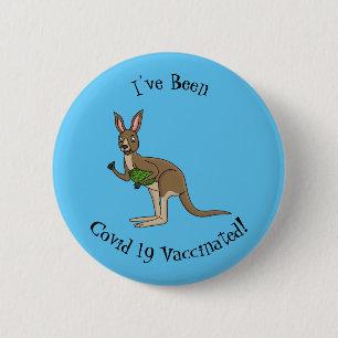 Cute happy Australian kangaroo illustration 6 Cm Round Badge