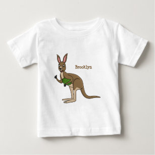 Cute happy Australian kangaroo illustration  Baby T-Shirt