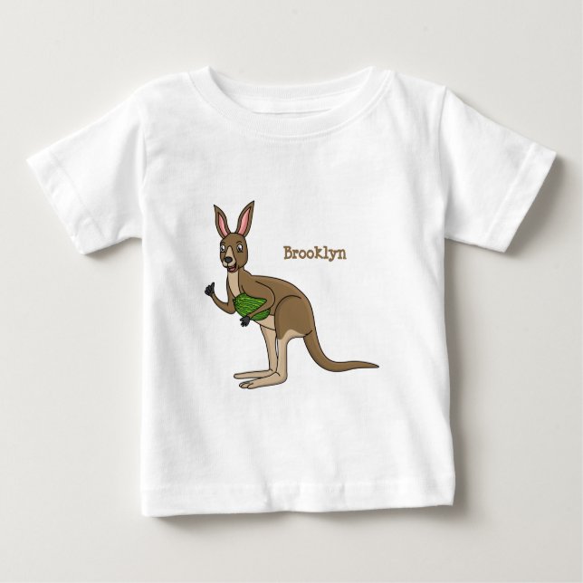 Cute happy Australian kangaroo illustration  Baby T-Shirt (Front)