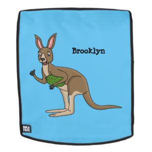 Cute happy Australian kangaroo illustration Backpack