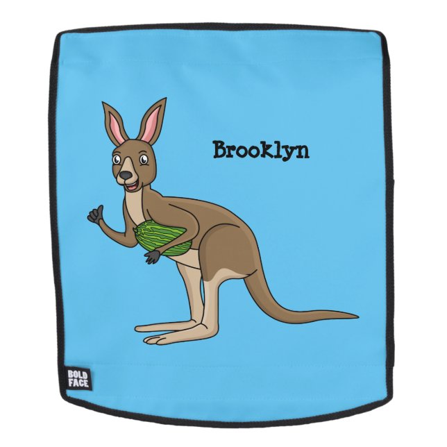 Cute happy Australian kangaroo illustration  Backpack (Removable Face)