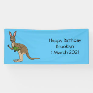 Cute happy Australian kangaroo illustration  Banner