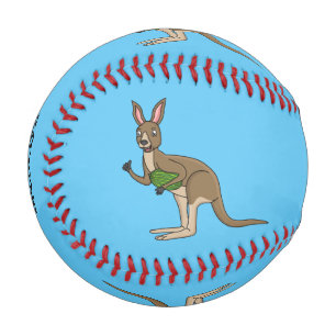 Cute happy Australian kangaroo illustration Baseball