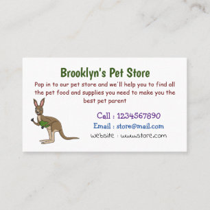 Cute happy Australian kangaroo illustration  Business Card