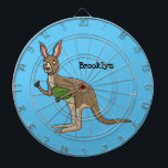Cute happy Australian kangaroo illustration  Dartboard<br><div class="desc">A fun kangaroo from down under! Drawn in happy illustration style.</div>
