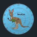 Cute happy Australian kangaroo illustration  Dartboard<br><div class="desc">A fun kangaroo from down under! Drawn in happy illustration style.</div>