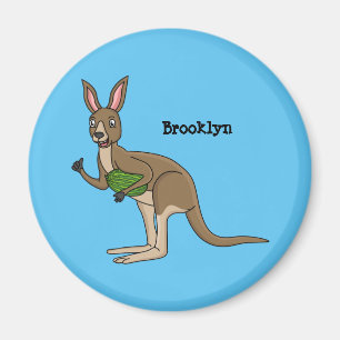 Cute happy Australian kangaroo illustration Magnet
