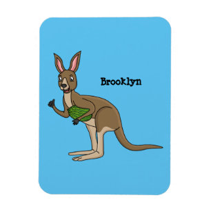 Cute happy Australian kangaroo illustration Magnet