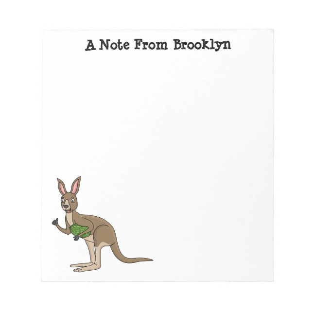 Cute happy Australian kangaroo illustration Notepad (Front)