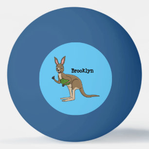 Cute happy Australian kangaroo illustration Ping Pong Ball