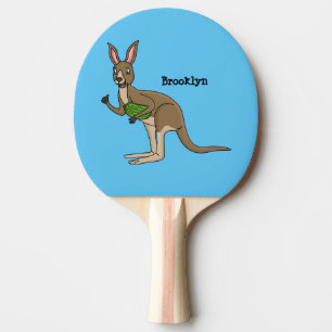 Cute happy Australian kangaroo illustration  Ping Pong Paddle
