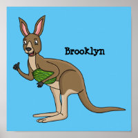 Cute happy Australian kangaroo illustration