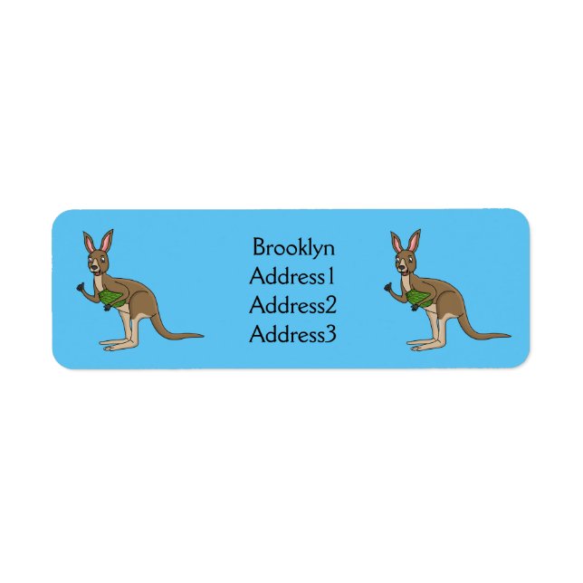 Cute happy Australian kangaroo illustration  Return Address Label (Front)