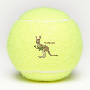 Cute happy Australian kangaroo illustration Tennis Balls