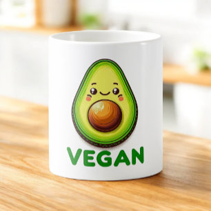 Cute Happy Avocado Vegan Lifestyle Coffee Mug