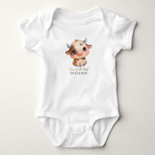 Cute Happy Baby Cow Bodysuit