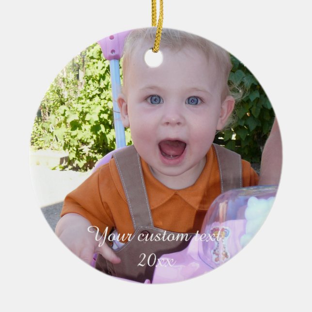 Cute happy baby - create your own ceramic ornament (Front)