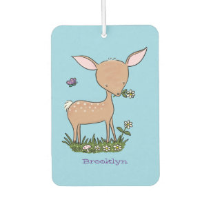 Cute happy baby deer cartoon illustration car air freshener