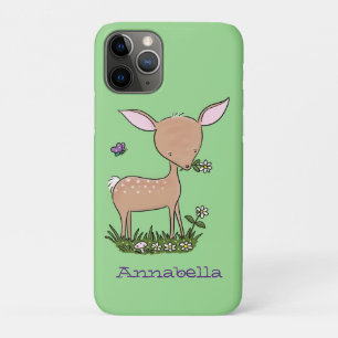 Cute happy baby deer cartoon illustration iPhone 11 pro case