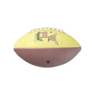 Cute happy baby deer cartoon illustration football