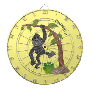 Cute happy baby gorilla cartoon illustration dartboard
