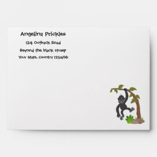 Cute happy baby gorilla cartoon illustration envelope