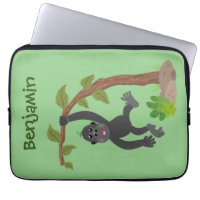 Cute happy baby gorilla cartoon illustration