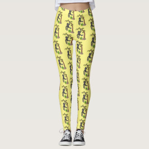 Cute happy baby gorilla cartoon illustration leggings