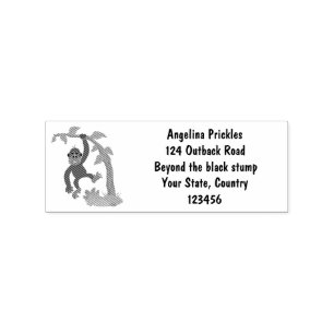 Cute happy baby gorilla cartoon illustration rubber stamp