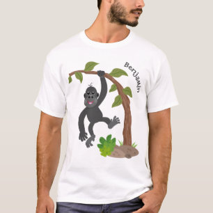 Cute happy baby gorilla cartoon illustration T-Shirt