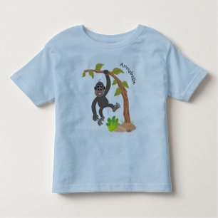 Cute happy baby gorilla cartoon illustration toddler T-Shirt