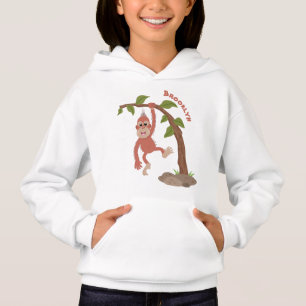 Cute happy baby orangutan cartoon illustration