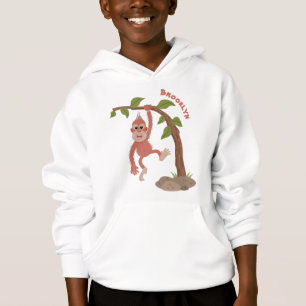 Cute happy baby orangutan cartoon illustration