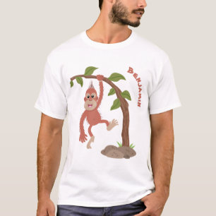 Cute happy baby orangutan cartoon illustration T-Shirt